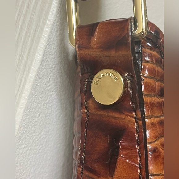 Brahmin Jody Leather Crossbody Crocodile Embossed Pecan Melbourne - Picture 15 of 16